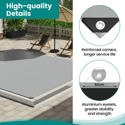 WOLTU Abdeckplane 4x4 m wasserdicht 280 g/m² Grau-Schwarz