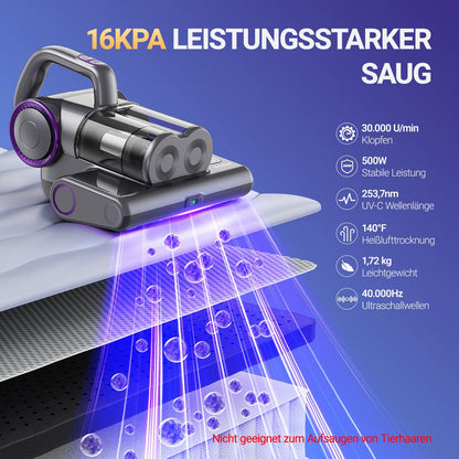 FEPPO Matratzen Milbensauger – Kabelgebunden mit UV-C & Wärme