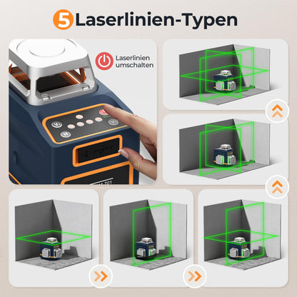 CIGMAN 3x360 grün Kreuzlinienlaser Baulaser - selbstnivellierend