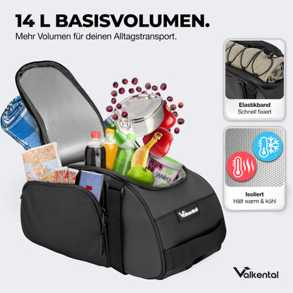 Valkental 3in1 Gepäckträgertasche mit Kühlfunktion, 14 l, wasserfest