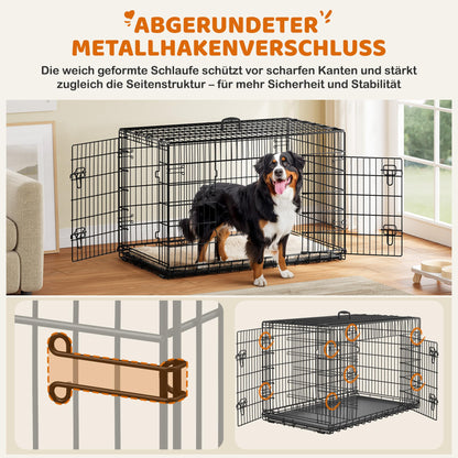 Yaheetech Hundekäfig 122x71x78cm klappbar mit Trennwand - Schwarz