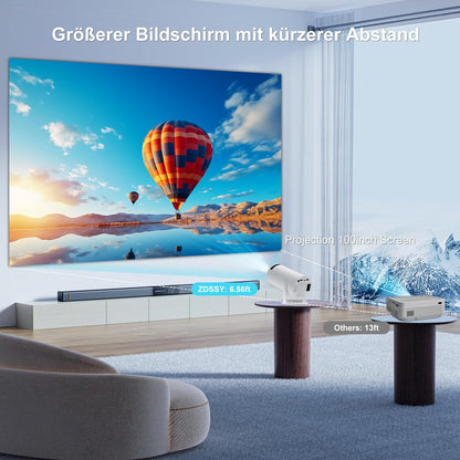 ZDSSY Mini Beamer HY300Pro+ 4K Android WiFi Bluetooth, Weiss