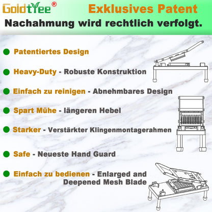 goldtree Gemüseschneider Model-G, Gemüsehobel mit 8 Klingen