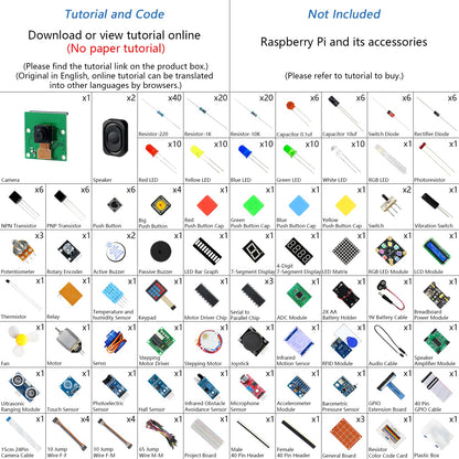 Freenove Komplettes Raspberry Pi Starter Kit – Pi 5 4B 3B+ Zero
