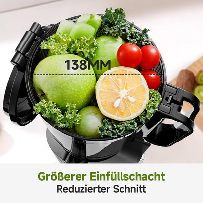 AMZCHEF Entsafter Slow Juicer XXL Öffnung - Grau