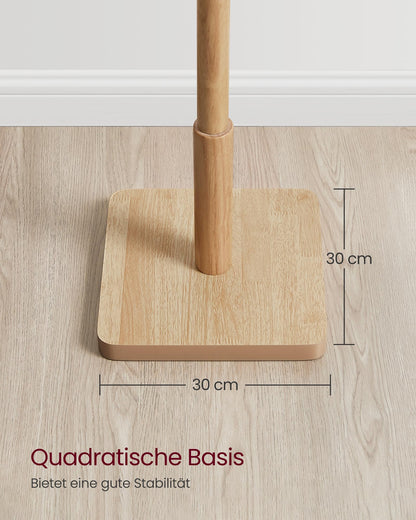 VASAGLE Garderobenständer aus Kautschukholz, 8 Haken, RCR010N01