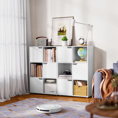 WOLTU Bücherregal mit 3 Türen und 6 Fächern, 59,6 x 91 x 29 cm