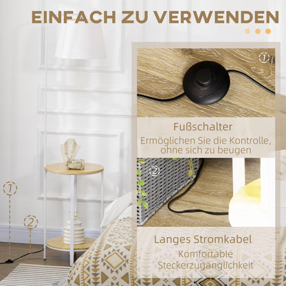 HOMCOM Stehleuchte mit 2 Ablagen - Metall Weiss 162 cm