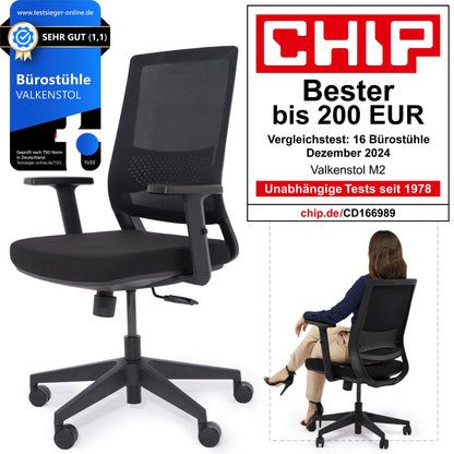 VALKENSTOL M2 Bürostuhl Ergonomisch - Ohne Kopfstütze