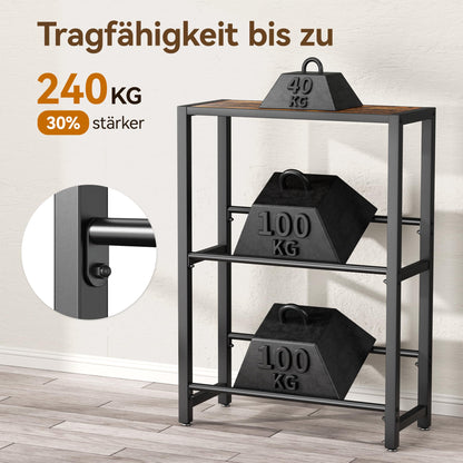 pickpiff Getränkekistenregal Metall mit Holzablage, 2 Ebenen, schwarz