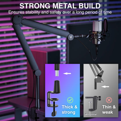 SENSIC SA-30 Mikrofonständer Tisch Schwenkarm - Schwarz