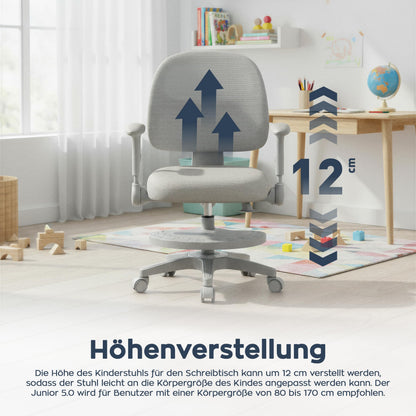 MARK ADLER Junior 5.0 Kinderschreibtischstuhl ergonomisch grau