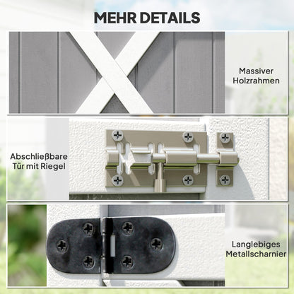 Outsunny Gartenschrank aus Tannenholz, wetterfest, 75x56x115 cm, Grau