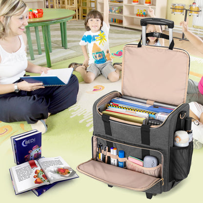 Luxja Lehrertasche Trolley – Laptoptasche mit Rollen Grau