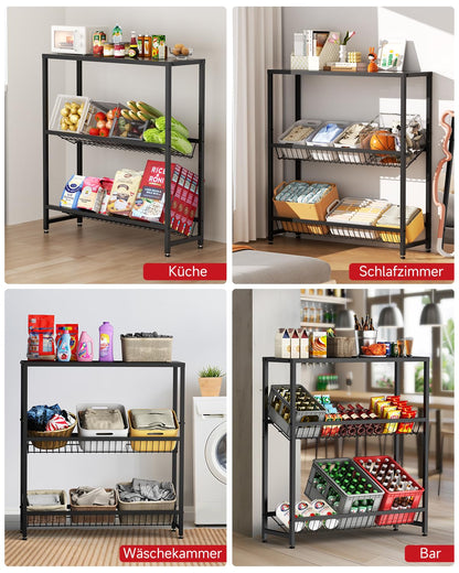 Rainsworth Getränkekistenregal mit Ablage - für 6 Kisten Schwarz