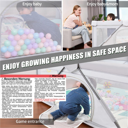 Heyo.Ja Grosser Spielhof Faltbares Laufgitter 120x160cm