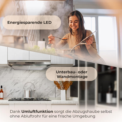 YUNA Mila KUBH 60205 Unterbau Dunstabzugshaube - Edelstahl 60 cm