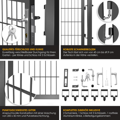 KESSER Gartentor Premium Zauntor 160x106cm Anthrazit