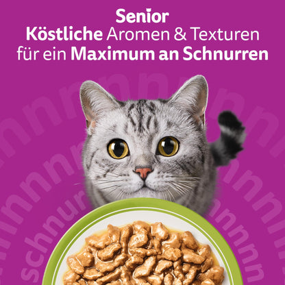Whiskas Senior 7+ Katzennassfutter Gemischte Auswahl in Gelee 84x85g