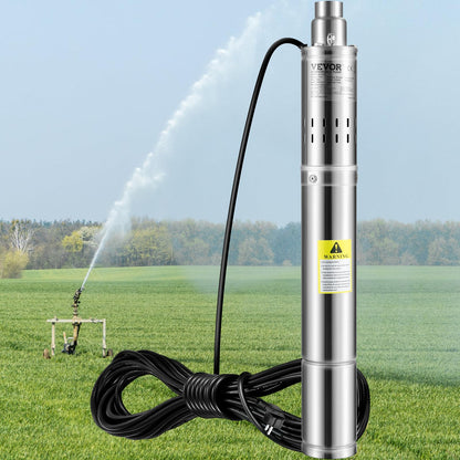 VEVOR Tiefbrunnenpumpe 550 W Tauchpumpe, 35 L/min, 108 m Förderhöhe
