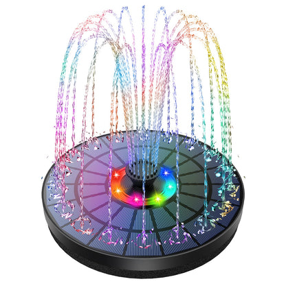 AISITIN Solar-Springbrunnen 5,5 W mit LED für Garten und Teich, schwimmend, rundes PET-Solarpanel