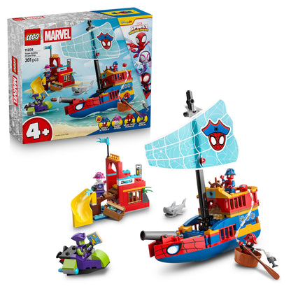 LEGO Marvel Piratenschiff von Spideys Team, Bauset 11208 – baubares Schiff mit Minifiguren und Kanone
