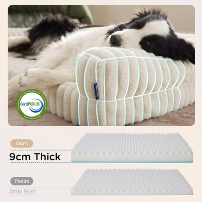 BEDSURE orthopädisches Hundebett für grosse Hunde, Creme, 89 x 64 cm