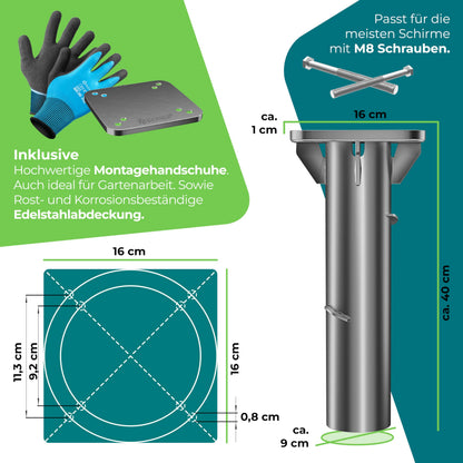 KESSER Sonnenschirmständer Universal-Bodenplatte Anthrazit
