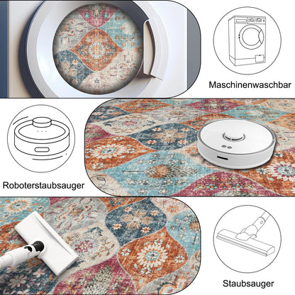 Xfrog Boho Blumen Antiker Flächenteppich - 200x300 cm