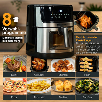 DIESEMANN Heissluftfritteuse XXL 7,3L – 2 Heizelemente