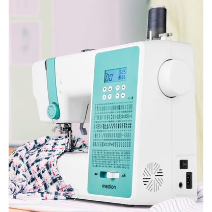 MEDION SD36 MD11881 Digitale Nähmaschine, 270 Stichmuster, türkis