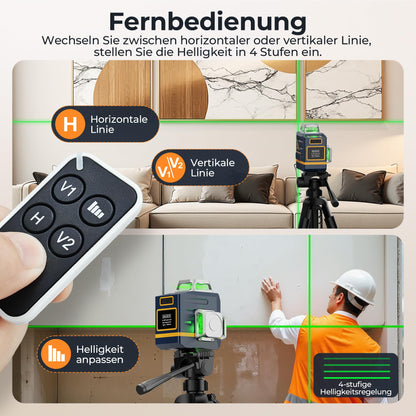CIGMAN 3x360 grün Kreuzlinienlaser Baulaser - selbstnivellierend