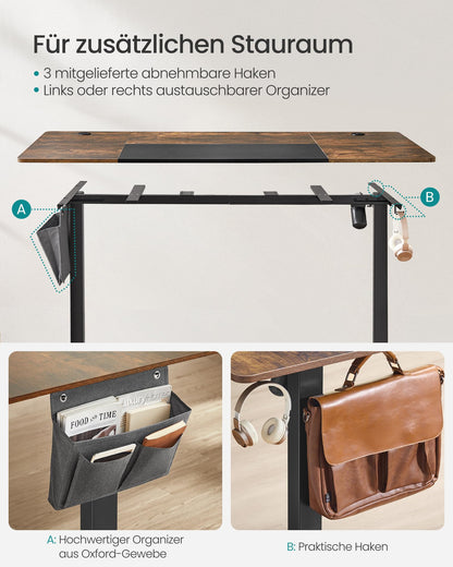 SONGMICS Schreibtisch elektrisch LSD016X01 - Vintagebraun