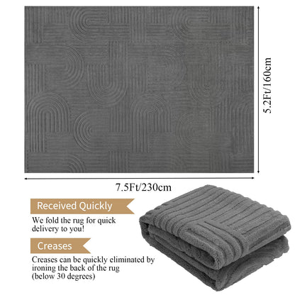 Enyhom Wohnzimmerteppich Kurzflor 160x230cm – Grau