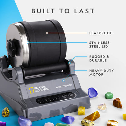 NATIONAL GEOGRAPHIC Steintrommel Komplett-Set mit Edelsteinen