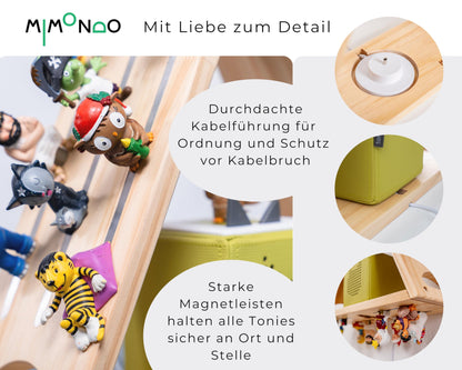 MIMONDO Tonieregal für 60 Tonies aus Holz - Stehend & Hängend