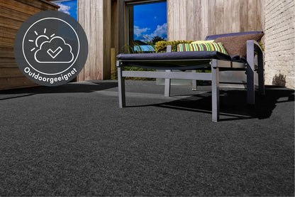 Misento Kunstrasen Outdoor Teppich wetterfest Anthrazit 400 x 500 cm