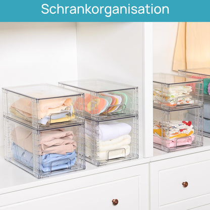 Vtopmart Aufbewahrungsschubladen 4er-Set aus transparentem Acryl