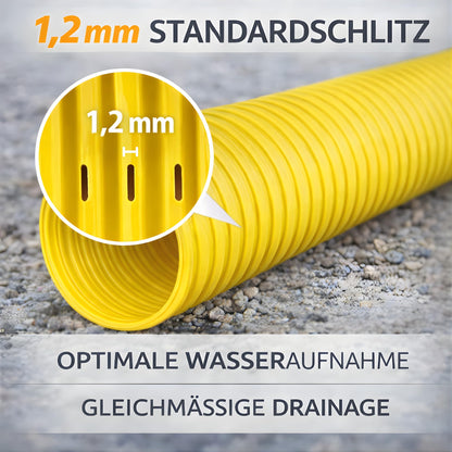 Doubleyou Drainagerohr DN100 10m mit Filtervlies, PVC-Sickerrohr
