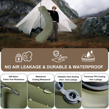 Origem Isomatte aufblasbar, 14 cm ultraleichte Camping-Schlafmatte