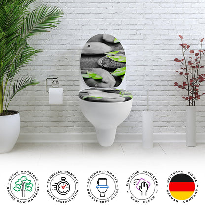 SANFINO WC-Sitz mit Absenkautomatik, MDF-Holzkern, Motiv Rocks