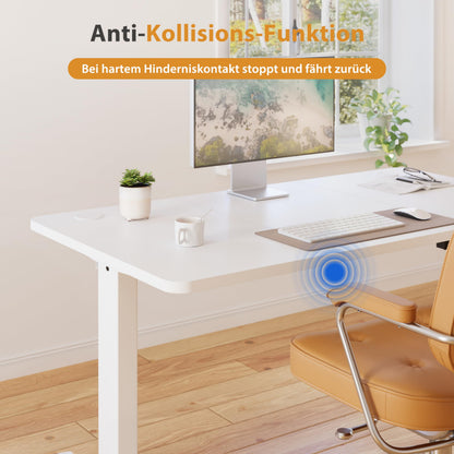 VFU Schreibtisch höhenverstellbar elektrisch 120 x 60 cm weiss