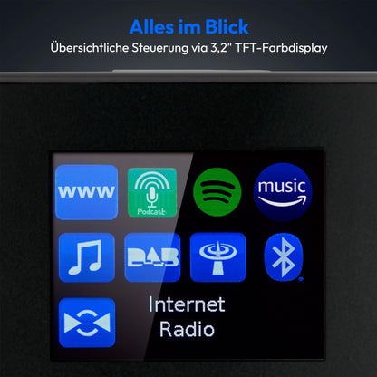 MEDION P85444 2.1 Internetradio mit Subwoofer, DAB+/UKW, Titan