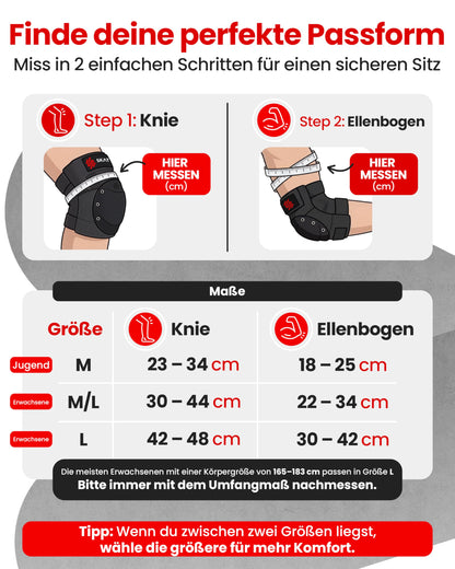 SKATEWIZ Shield Schoner Set Inliner Erwachsene Schwarz Grösse M/L