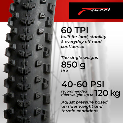 Fincci Fahrradreifen 27.5 x 2.25 Zoll Kevlar faltbar 2er-Pack