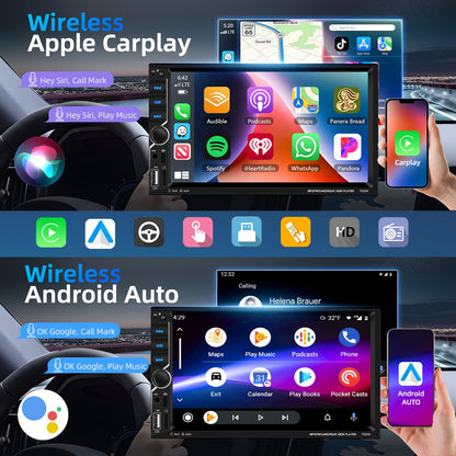 Podofo 2 DIN Carplay Android Auto Autoradio 7 Zoll - Kamera
