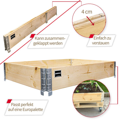 Schroth Home Hochbeet Palettenrahmen 120x80x20cm Fichtenholz 3er-Set