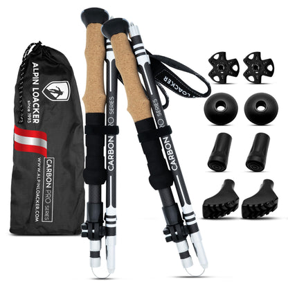 ALPIN LOACKER Trekkingstöcke faltbar Carbon - Korkgriff 115-135 cm