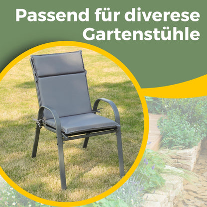 ALBATROS Gartenstuhlauflage Hochlehner 4er Set, Anthrazit, 99x45 cm
