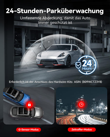 REDTIGER F7N Touch Dashcam 4K Vorne Hinten - GPS WiFi